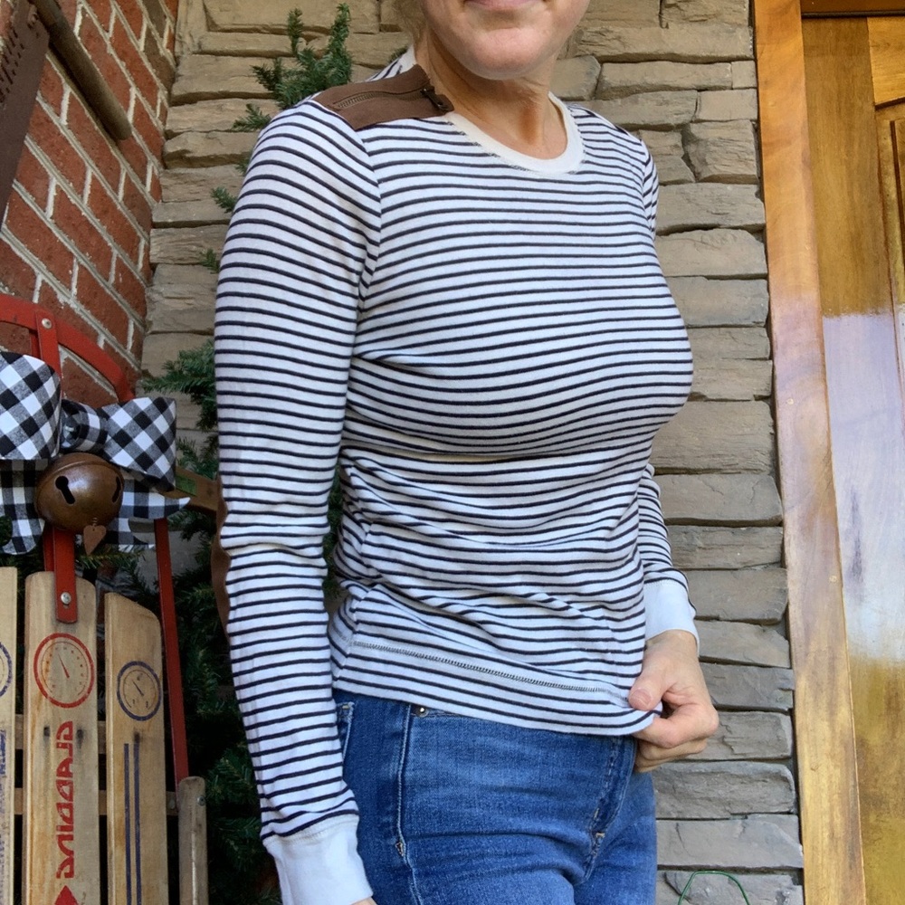 🍓3/$20 Ralph Lauren Striped Long Sleeve with Patchwork